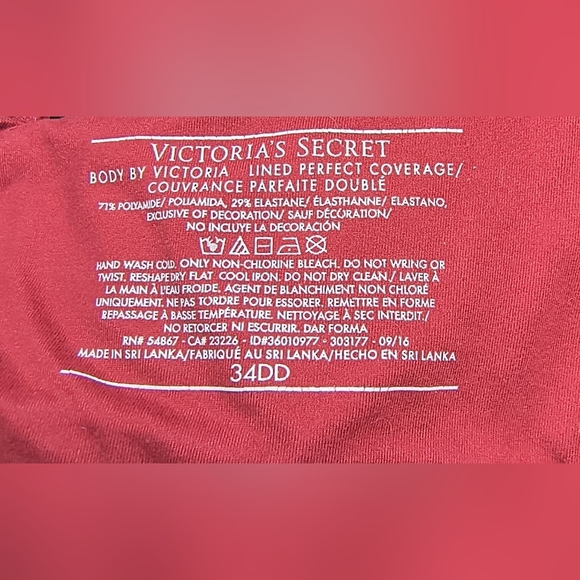 Victoria's Secret Body By Victoria Lined Perfect Coverage Underwire Bra 34DD - Picture 4 of 5